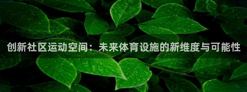 意昂4娱乐代理怎么样：创新社区运动空间：未来体育设施的新维度 