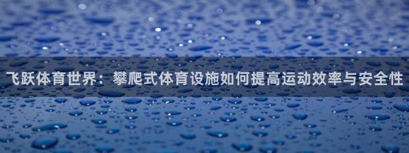 意昂体育4平台：飞跃体育世界：攀爬式体育设施如何提高