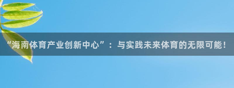 意昂体育4招商电话：“海南体育产业创新中心”：与实践